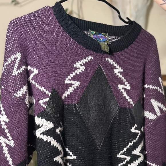 Vintage Weeds Patterned 100% Virgin Acrylic Sweater Size: Large - Picture 4 of 5